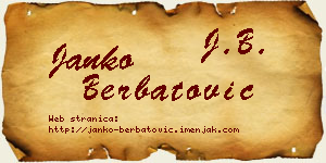 Janko Berbatović vizit kartica